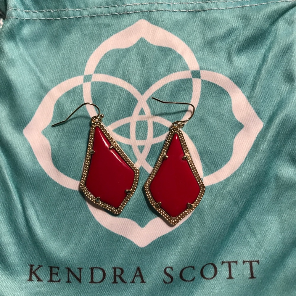 Kendra Scott maroon earrings with gold